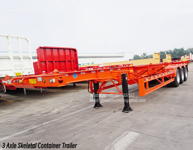 new CIMC 3 Axle Skeletal Container Trailer Price in Jamica container chassis semi-trailer