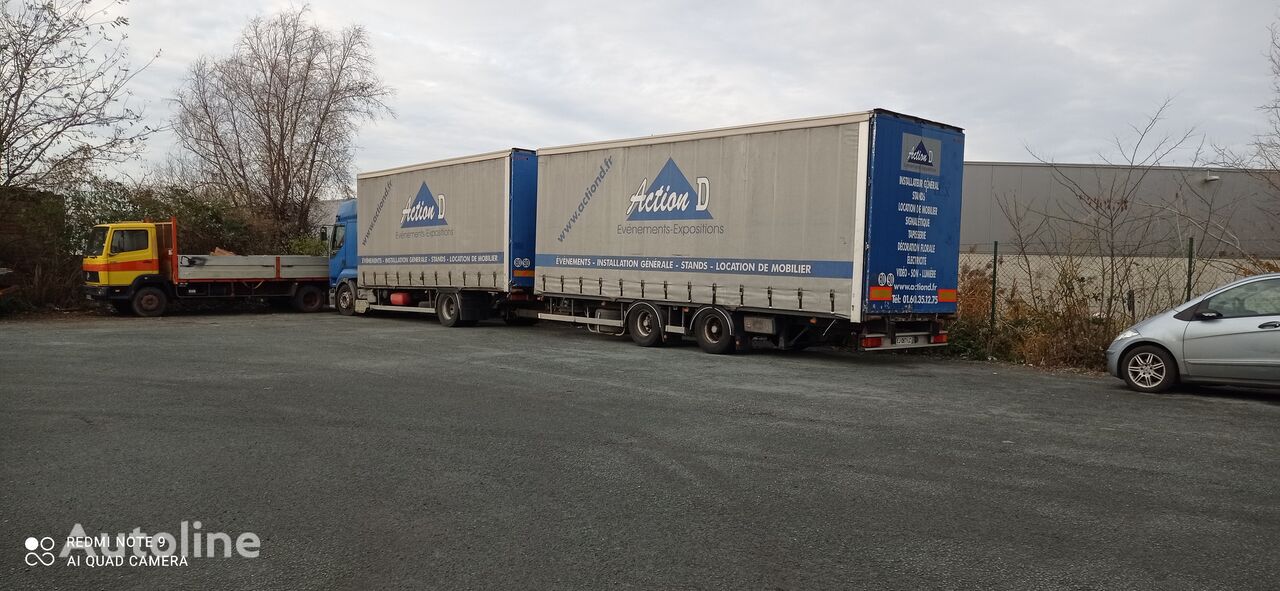 Renault Premium 340 curtainsider truck + curtain side trailer